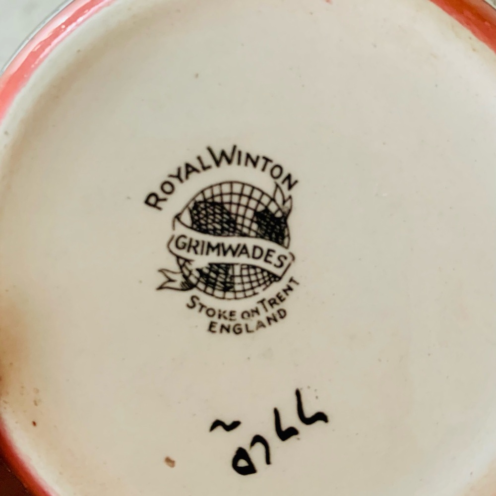 Royal Winton Grimwades Vintage Ceramic Sugar Bowl Set w/ Metal Lid - Picture 7 of 9